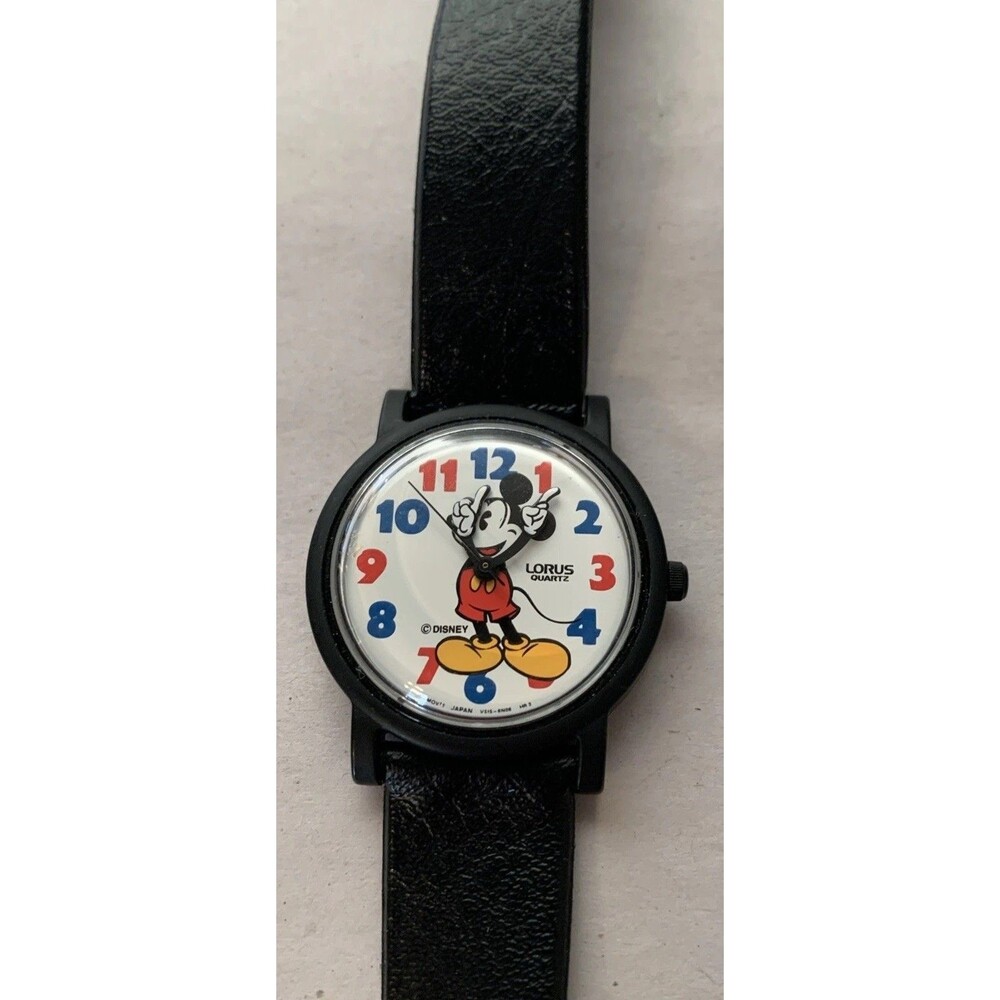 Vintage Lorus Mickey Mouse Watch Resin Case Quartz Three Hands New